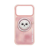 Nimmy Big Eye Cute Pet Bischon Fraise Dog Face Case with Detachable MagSafe Grip for iPhone 17 Pro Max 6.9" Pink - N-XDY-CXZJZH-IP17-PRO-MAX-02-A