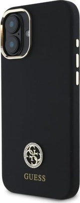 Guess 4G Logo Strass Silicone Case for iPhone 16 6.1" Black - GUHCP16SM4DGPK