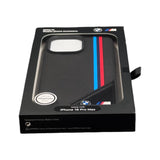 BMW M Meshed Tricolor Stripes Case with MagSafe for iPhone 16 Pro Max 6.9" Black - BMHMP16X23PUTRK