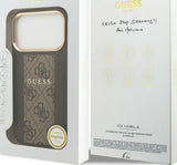 Guess 4G Stripe Case with MagSafe for iPhone 17 Pro 6.3" Brown - GUHMP17LPG4SEMCW