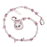 Nimmy Big Eye Cute Pet White Cat Mobile Phone Chain Bag Charm Crystal Bracelet Pink - N-CXMC-SL-04