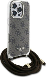 Guess Crossbody Cord 4G Print Case for iPhone 16 Pro 6.3" Brown - GUHCP16LHC4SEW