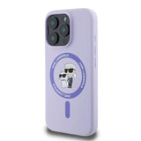 Karl Lagerfeld Liquid Silicone Karl and Choupette with MagSafe Case for iphone 16 Pro 6.3" Purple - KLHMP16LSCMKCRHU