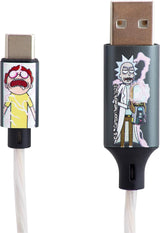 Rick & Morty 1.2m USB A to C Charging Cable with Flowing Light Shock - CBRM-ACLI-SHOCK