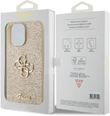 Guess Glitter Script Big 4G Case for iphone 15 Pro Max 6.7" Gold - GUHCP15XHG4SGD