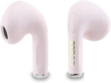 Guess Glossy Effect Printed Classic Logo & Charm TWS Earphones Pink - GUTWSXMCCLP