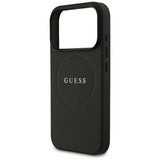 Guess Grained Ring Case with MagSafe for iPhone 17 Pro 6.3" Black - GUHMP17LPGHSMMK