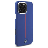 Mercedes Benz Silicone Red Stripe Case with MagSafe for iPhone 16 Pro Max 6.9" Navy Blue - MEHMP16X23SUMRV
