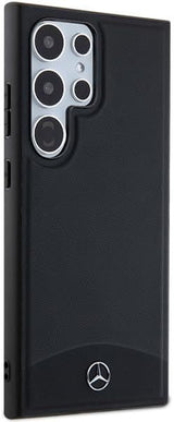 Mercedes Benz Genuine Leather Fluted with MagSafe Star Logo Case for Samsung Galaxy S24 Ultra 6.8" Black - MEHMS24L23RBARK