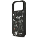 Karl Lagerfeld Grained Pattern & Logo Case with MagSafe for iPhone 17 Pro Max 6.9" Black - KLHMP17XPGGRMPK