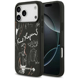 Karl Lagerfeld Grained Pattern & Logo Case with MagSafe for iPhone 17 Pro Max 6.9" Black - KLHMP17XPGGRMPK