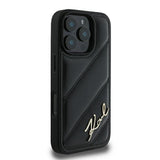 Karl Lagerfeld Quilted Signature Case for iPhone 16 Pro 6.3" Black - KLHCP16LPQDSMGK
