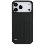 Mercedes Leather Laurel Leaves Case with MagSafe for iPhone 17 Pro Max 6.9" Black - MEHMP17X25RDSLAK