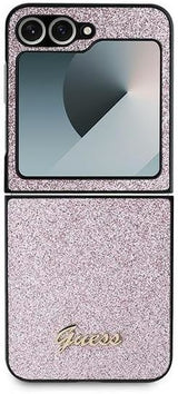 Guess 4G Glitter Script Case for Samsung Galaxy Z Flip 6 Pink - GUHCZF6HGGSHP