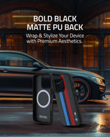 BMW M Performance Tricolor Printed Stripes Case with MagSafe for iPhone 16 Pro Max 6.9" Black - BMHMP16X23PUPTK