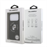Karl Lagerfeld Liquid Silicone Karl and Choupette with MagSafe Case for iPhone 17 Pro 6.3" Black - KLHMP17LSCMKCRHK