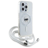 Karl Lagerfeld Crossbody IML Karl Head Case with Magsafe for iPhone 16 Pro Max 6.9" Clear - KLHMP16XHCKHNT