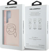 Karl Lagerfeld Rhinestones Karl Head Logo Case for Samsung Galaxy S25 Ultra 6.9" Pink - KLHCS25LHKHDCELP