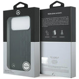 Mercedes Leather Laurel Leaves Case with MagSafe for iPhone 17 Pro Max 6.9" Black - MEHMP17X25RDSLAK