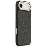 Guess PU Leather 4G Gold Frame Case with MagSafe for iPhone 17 Air 6.5" Black -GUHMP17MP4MSEGCK