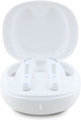 Guess Glossy Classic Logo TWS Wireless Earphones White - GUTWST7FCEEH