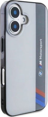 BMW Motorsport IML Vertical Stripe Case for iPhone 16 6.1" Grey - BMHCP16S23HTFEG