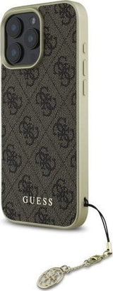 Guess 4G Charms Collection Case for iPhone 16 Pro 6.3" Brown - GUHCP16LGF4GBR