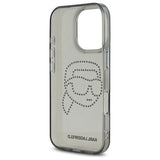 Karl Lagerfeld IML Rhinestones Karl Head Case for iPhone 16 Pro Max 6.9" Black - KLHCP16XHKHDCELK