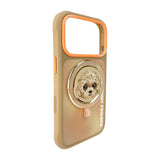 Nimmy Big Eye Cute Pet Poodle Dog Face Case with Detachable MagSafe Grip for iPhone 17 Pro Max 6.9" Brown Orange - N-XDY-CXZJZH-IP17-PRO-MAX-014