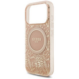 Guess IML Flowers Electro Pearl Strap MagSafe Case for iPhone 17 Pro 6.3" Pink - GUHMP17LHCPOFPP