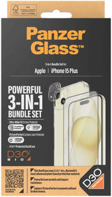 Panzer Glass Powerful 3 in 1 Bundle Set for iPhone 15 Plus 6.7" Clear - B1174+2811