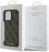 Guess Leather 4G Classic Logo Hardcase with MagSafe for iphone 16 Pro 6.3" Brown - GUHCP16LG4GFBR
