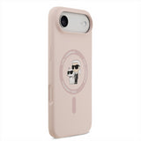 Karl Lagerfeld Liquid Silicone Karl and Choupette Case with MagSafe for iPhone 17 Air 6.5" Pink - KLHMP17MSCMKCRHP