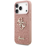 Guess PU Fixed Glitter Big 4G Metal Logo Case for iPhone 17 Pro 6.3" Pink - GUHCP17LHG4SGP