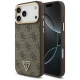 Guess 4G Triangle Logo Case with MagSafe for iPhone 17 Pro 6.3" Brown Gold - GUHMP17LP4GTDGMW
