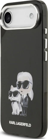 Karl Lagerfeld IML Aquarelle Karl and Choupette Case for iPhone 17 Air 6.5" Black - KLHMP17MHMKCAQOK