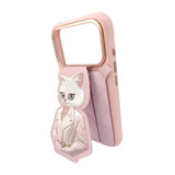 Nimmy White Cat Magnetic Combo Case with Detachable MagSafe Card Holder Stand for iPhone 17 Pro Max 6.9" Pink - N-CXMC-KTZH-IP17-PRO-MAX-04