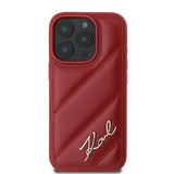 Karl Lagerfeld Quilted Signature Case for iPhone 16 Pro Max 6.9" Red - KLHCP16XPQDSMGR