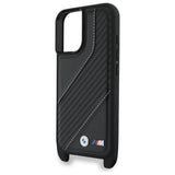 BMW M Series Carbon Stripe & Strap Case for iPhone 16 6.1" Black - BMHCP16S23PSCCK