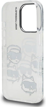 Karl Lagerfeld IML Multi Karl & Choupette Head Pattern Case for iPhone 16 Pro 6.3" Clear - KLHCP16LHMCHKCT