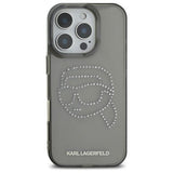 Karl Lagerfeld IML Rhinestones Karl Head Case for iPhone 16 Pro Max 6.9" Black - KLHCP16XHKHDCELK