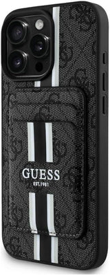 Guess 4G Stripes Case with MagSafe Wallet for iPhone 16 Pro Max 6.9" Black - GUBPHCP16XP4RPSK