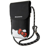 Hello Kitty Leather Hiding Kitty Cord Universal Phone Bag Black - HKOWBPSCKEK