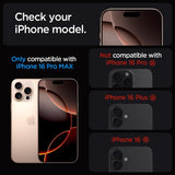 Spigen Glastr EZ Fit HD Screen Protector for iPhone 16 Pro Max 6.9" 2 Pack - AGL07907