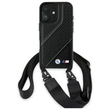 BMW M Series Carbon Stripe & Strap Case for iPhone 16 6.1" Black - BMHCP16S23PSCCK