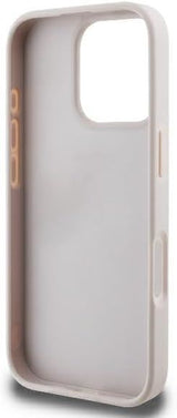 Guess Leather Metal Logo Strass Crossbody Case for iPhone 16 Pro Max 6.9" Pink - GUHCP16XP4TDSCPP