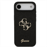 Guess PU Fixed Glitter Big 4G Metal Logo Case for iPhone 17 Air 6.5" Black - GUHCP17MHG4SGK