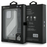 BMW M Series Carbon Stripe & Strap Case for iPhone 16 6.1" Grey - BMHCP16S23PSCCG