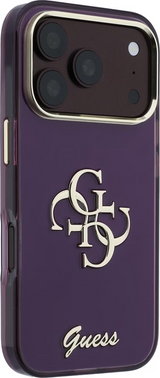 Guess IML 4G Script Metal Logo Case for iPhone 17/18 Pro Max 6.9" Burgundy - GUHCP18X5HC4MLSU