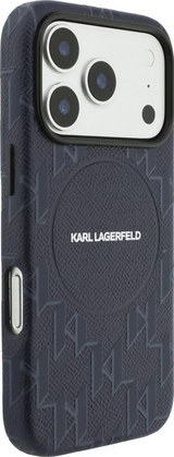 Karl Lagerfeld Monogram Logo Case with MagSafe for iPhone 17 Pro Max 6.9" Blue - KLHMP17X5PGKLMCB